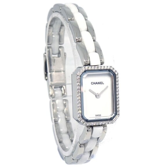 Chanel Premiere H2132 Quartz Watch Ceramic SS Diamond 194207 - Picture 1 of 7